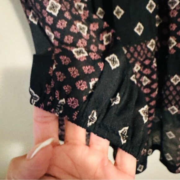 Style & Co Mesh Geometric Button Down Dress NWT Purple Black Size S - Picture 9 of 13